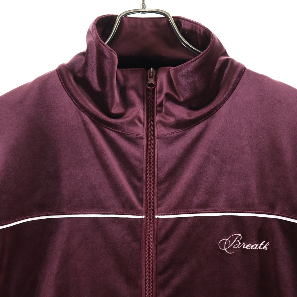BREATH(ブレス) 25AW SCRIPT LOGO PIPING VELOUR JACKET スクリプトロゴ パイピング ベロア トラックジャケット バーガンディ BR25AW-C5004