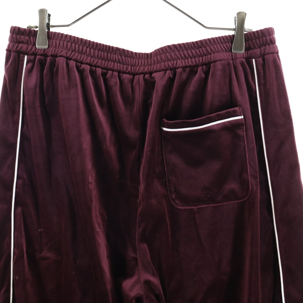 BREATH(ブレス) 25AW SCRIPT LOGO PIPING VELOUR TRACK PANTS スクリプトロゴ パイピング ベロア トラックパンツ バーガンディ BR25AW-P1003