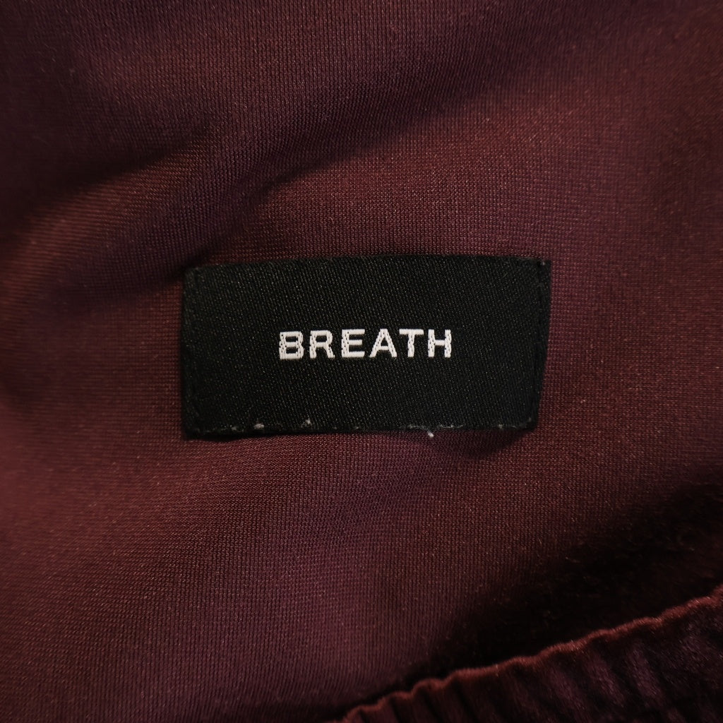 BREATH(ブレス) 25AW SCRIPT LOGO PIPING VELOUR TRACK PANTS スクリプトロゴ パイピング ベロア トラックパンツ バーガンディ BR25AW-P1003