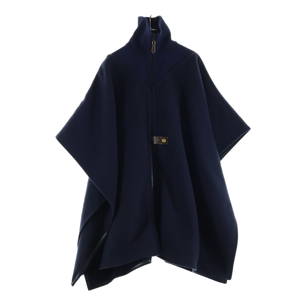 LOUIS VUITTON(ルイヴィトン) 21AW カシミヤ モノグラム ケープ ポンチョ ネイビー/ブラウン RW212W AYZ FLCO18 レディース