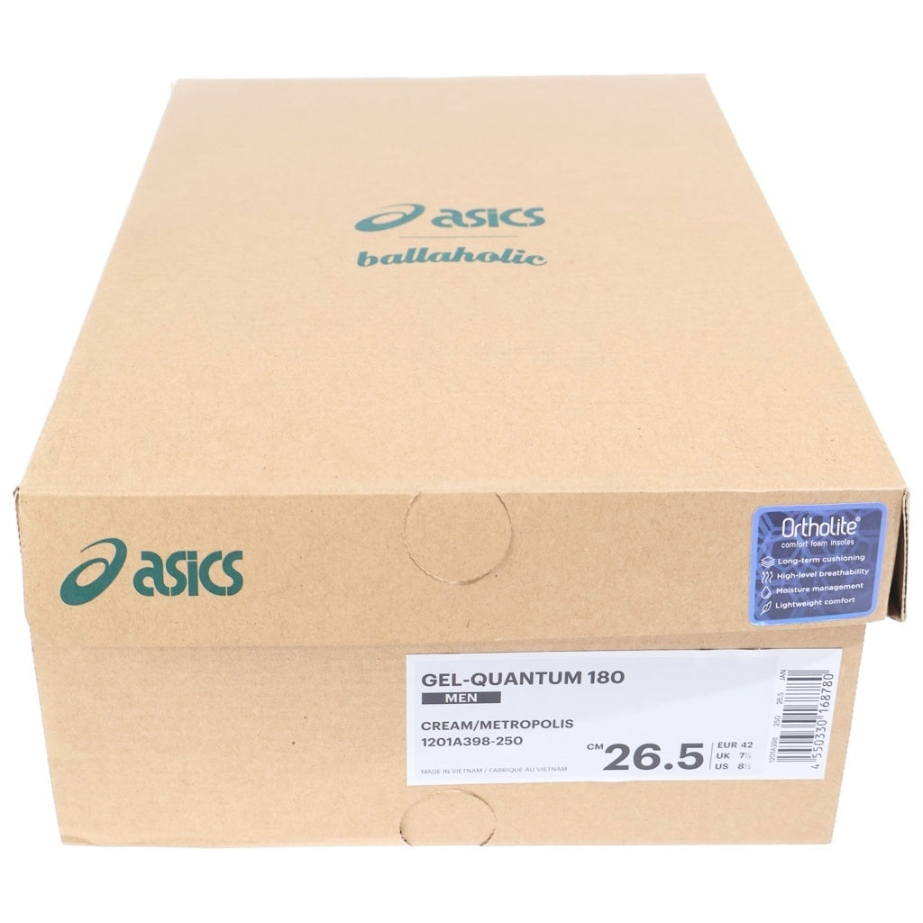 ASICS(アシックス) ×ballaholic Gel-Quantum 180 Cream/Metropolis ×ボーラホリック ゲルクォンタム180 クリーム/メトロポリス ローカットスニーカー ブルー/グリーン 1201A398-250