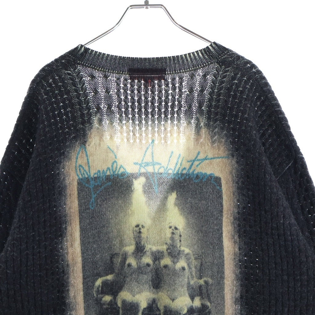 SUPREME(シュプリーム) 24AW ×Jane's Addiction Wool Cardigan ×ジェーンズアディクション バックプリント ウールカーディガン ブラック