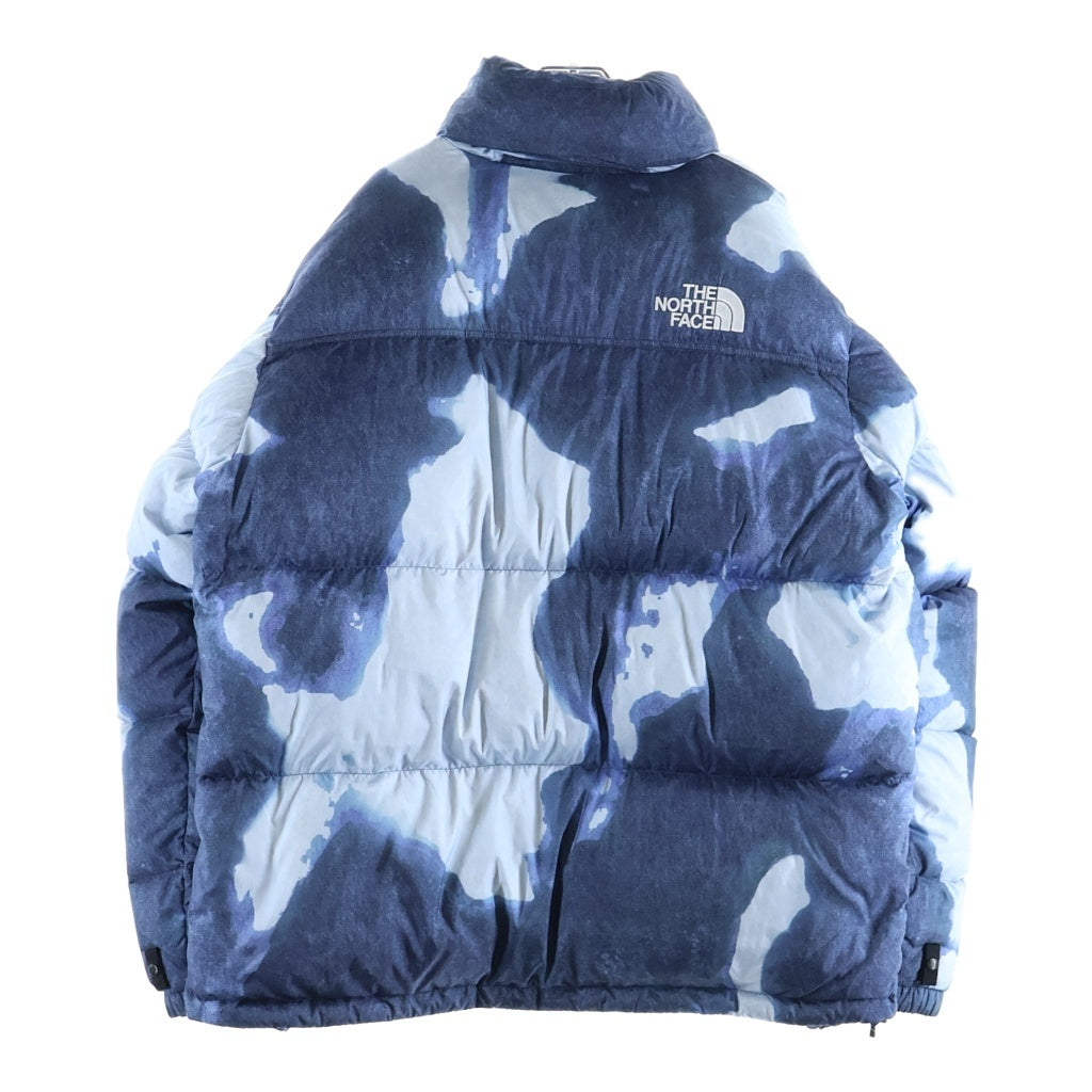 SUPREME(シュプリーム) 21AW ×THE NORTH FACE Bleached Denim Print Nuptse Jacket ×ザノースフェイス ブリーチド デニム プリント ヌプシ パファダウンジャケット ブルー ND521001