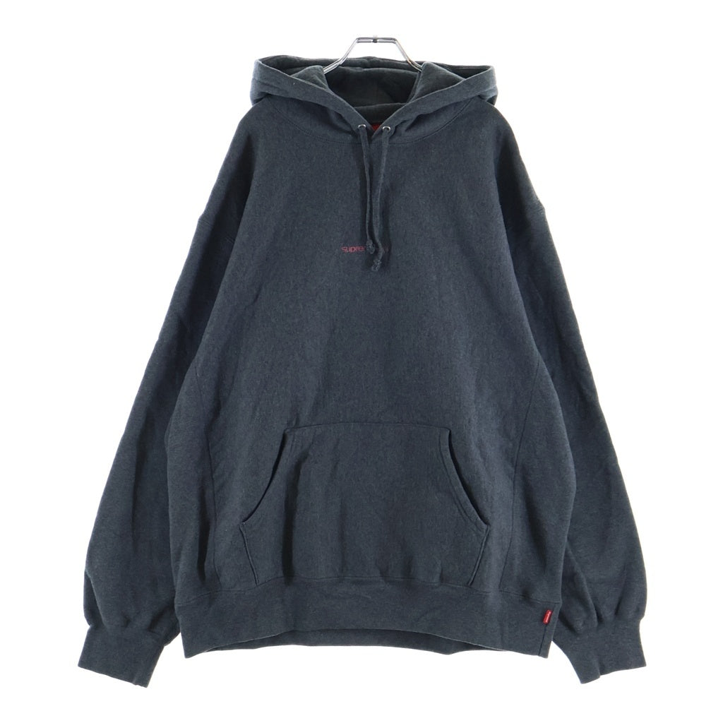 SUPREME(シュプリーム) フロントロゴ刺繍 プルオーバー フーディ スウェット グレー