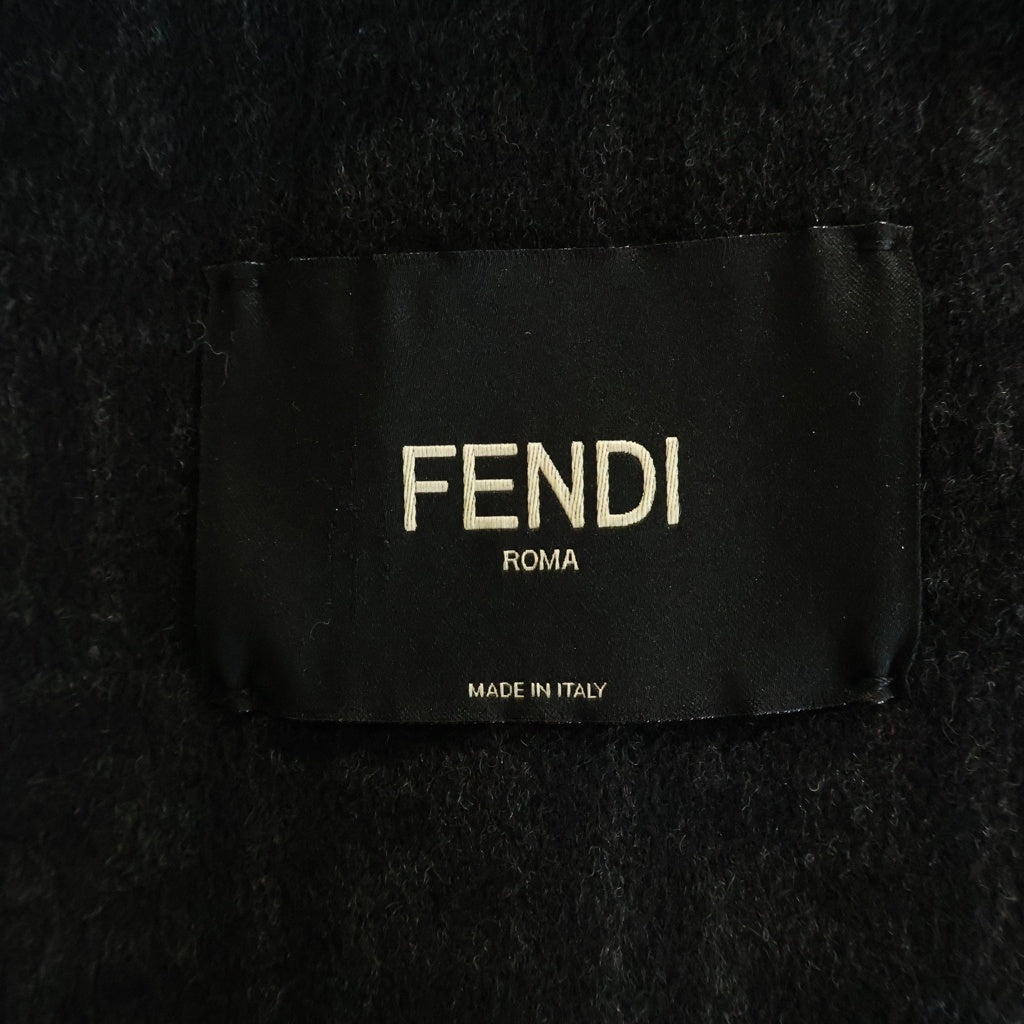 FENDI(フェンディ) ウール混 3つボタン ロングチェスターコート ブラック FF0770 AP0L