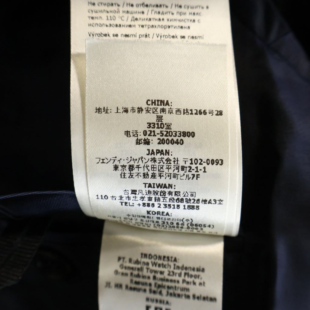 FENDI(フェンディ) ウール混 FF総柄 テーラードジャケット ネイビー FJ0768 ASCP