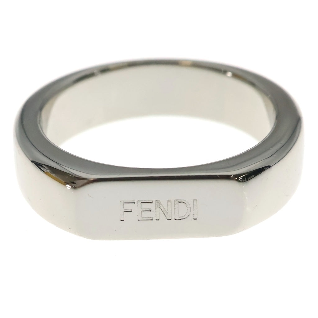 FENDI(フェンディ) ロゴ刻印 印台リング 指輪 シルバー 7AJ542
