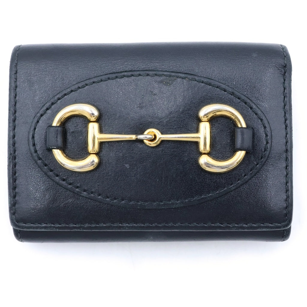 GUCCI(グッチ) ホースビット 1955 ミニウォレット 3つ折り財布 ブラック ブラック/ゴールド 644462 レディース
