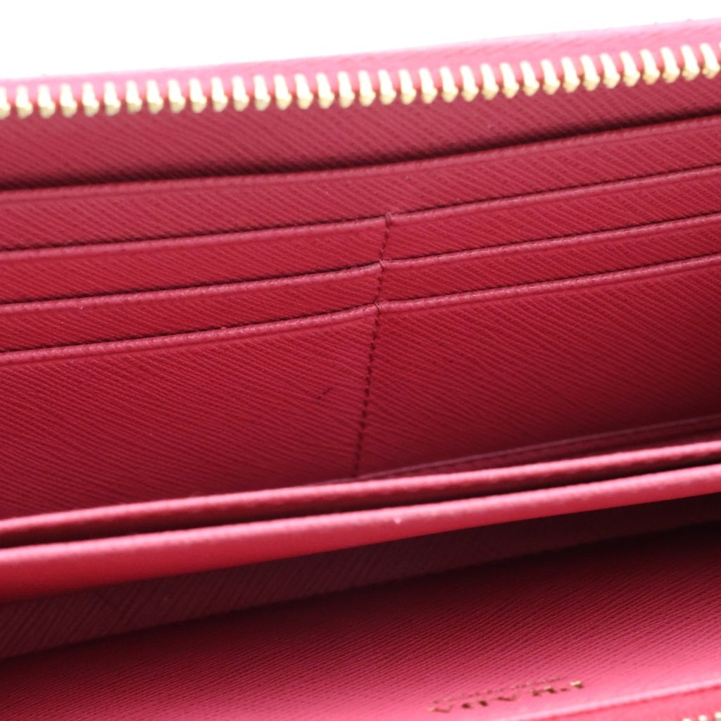 PRADA(プラダ) サフィアーノ ラウンドジップ長財布 ピンク レディース
