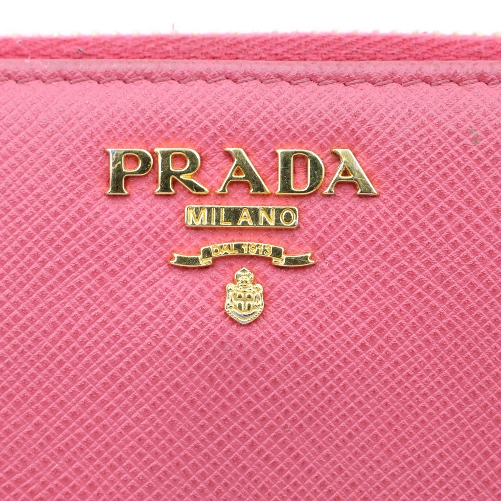 PRADA(プラダ) サフィアーノ ラウンドジップ長財布 ピンク レディース
