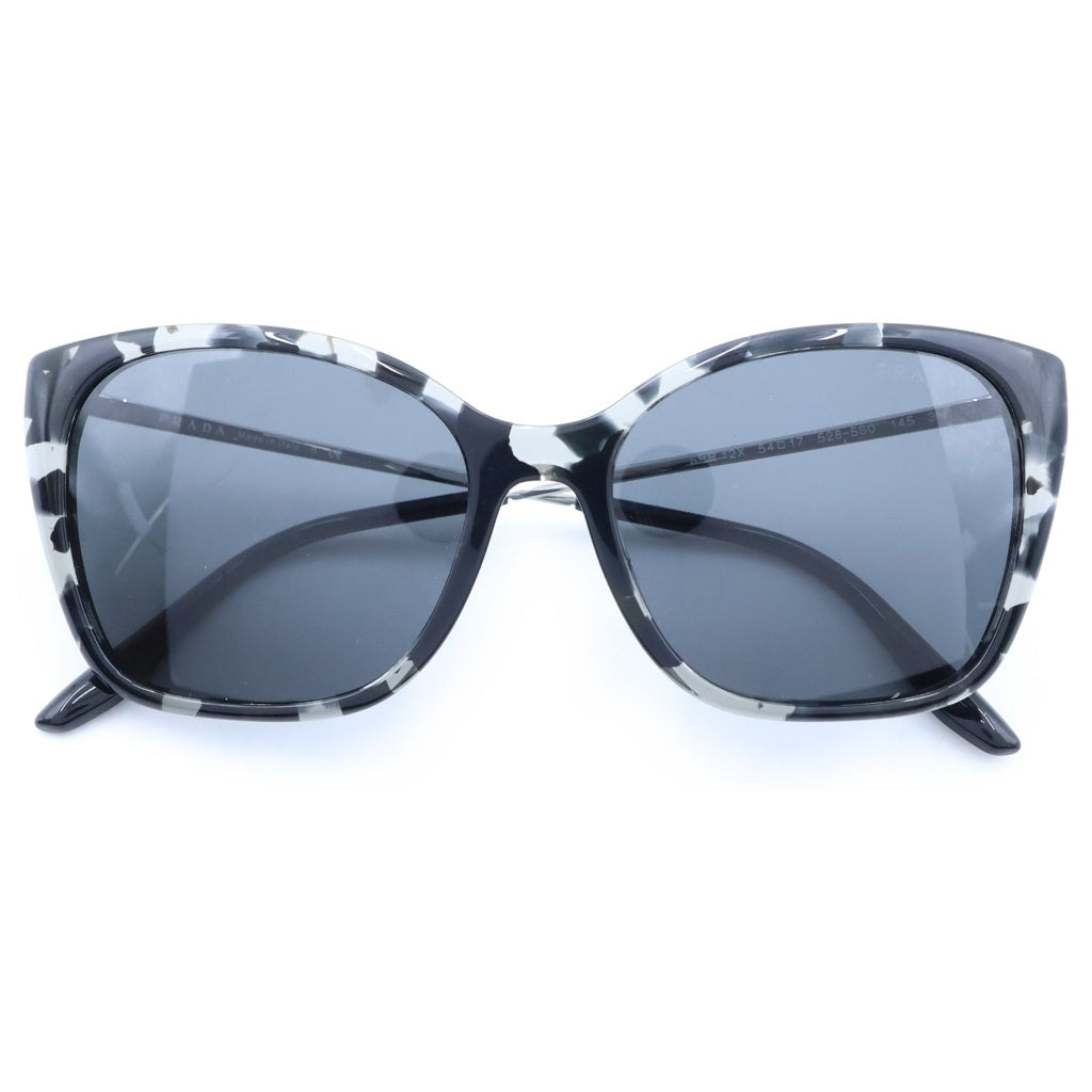 PRADA(プラダ) キャットアイマーブルサングラス アイウェア メガネ 54□17 145 ブラック/シルバー SPR-12X レディース