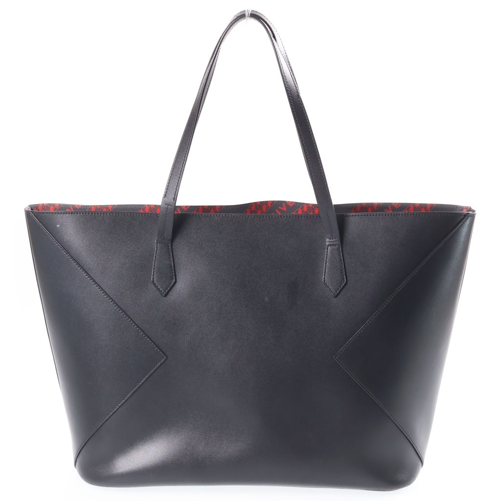 GIVENCHY(ジバンシィ) フロントロゴプリント 総柄チェーンプリント レザートートバッグ ブラック レディース