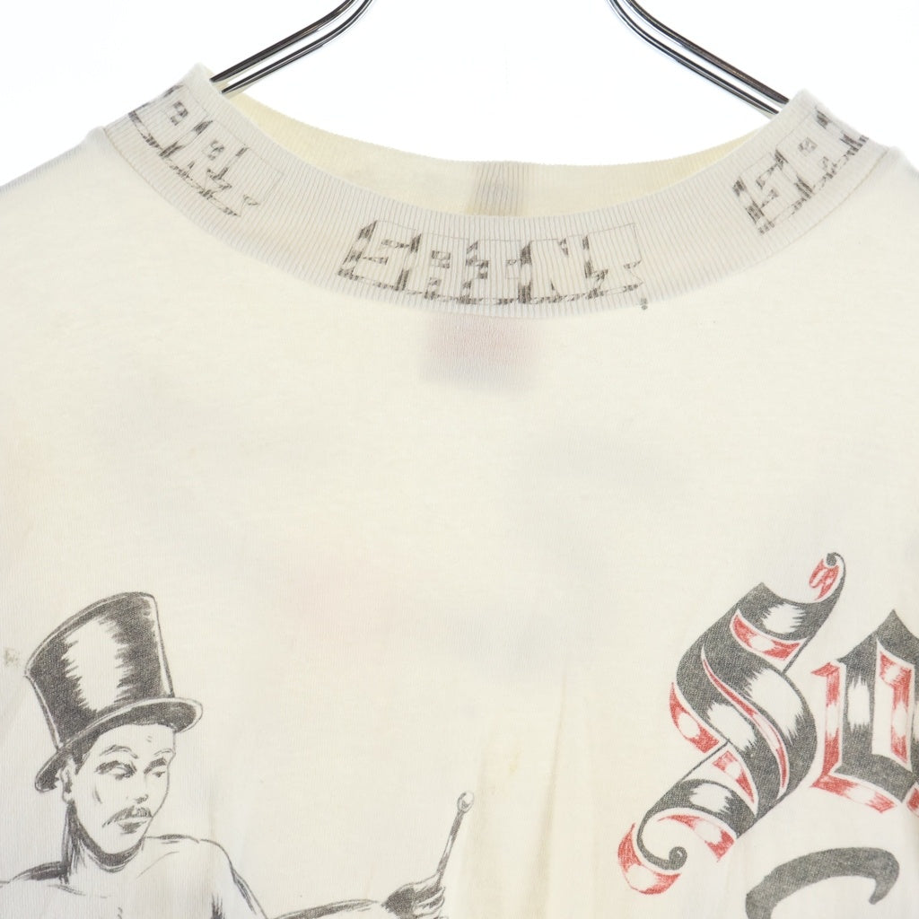 SAINT MICHAEL(セントマイケル) 25AW ×Alexis Ross ALX_LS TEE DRAWING WHITE ユーズド加工 フルプリント クルーネック長袖Tシャツカットソー ホワイト SM-HR1-0000-C30