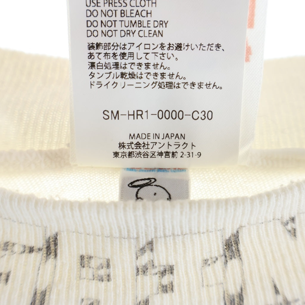 SAINT MICHAEL(セントマイケル) 25AW ×Alexis Ross ALX_LS TEE DRAWING WHITE ユーズド加工 フルプリント クルーネック長袖Tシャツカットソー ホワイト SM-HR1-0000-C30