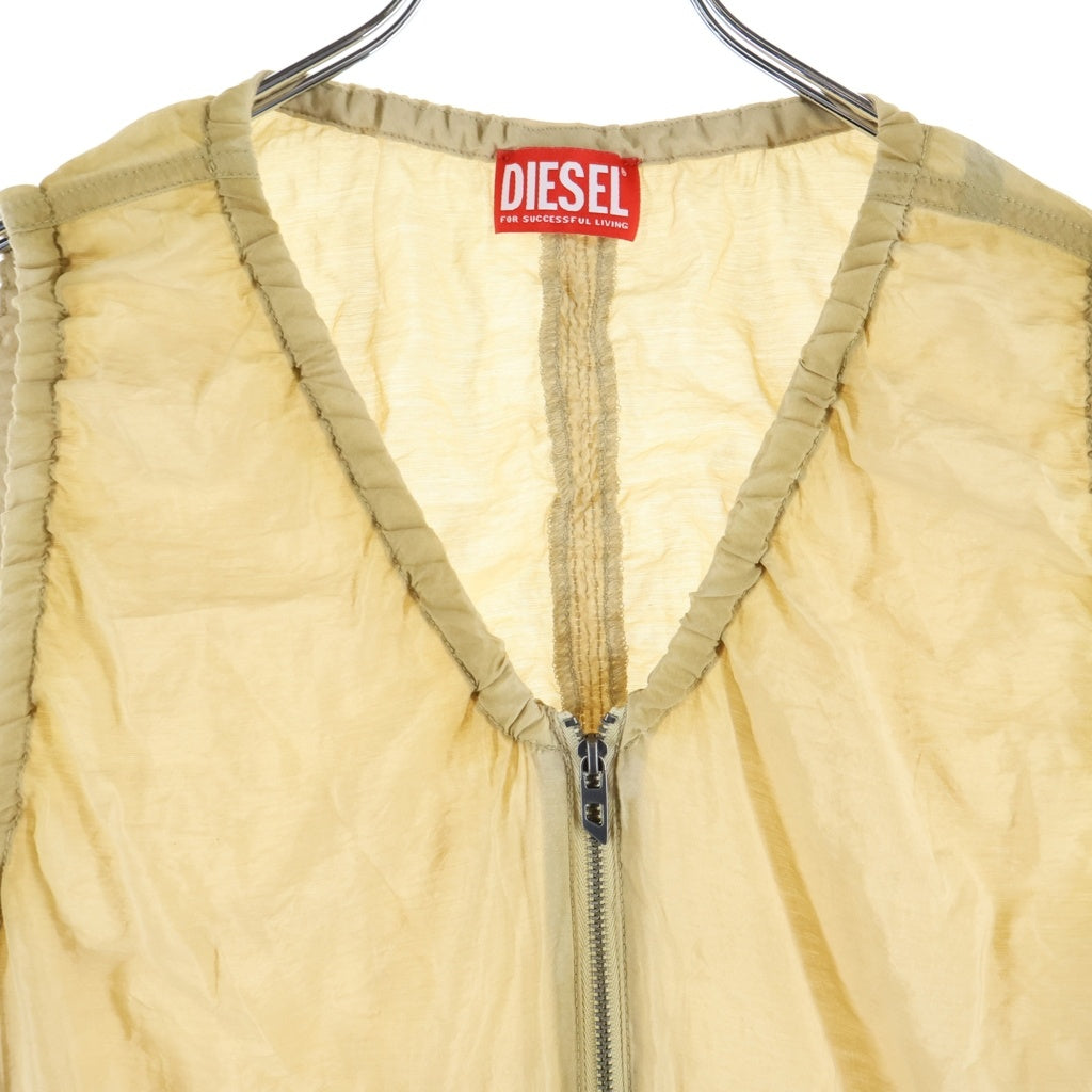DIESEL(ディーゼル) D-RESDEN DRESS ノースリーブ Vネック カーゴワンピース ライトブラウン レディース A19418