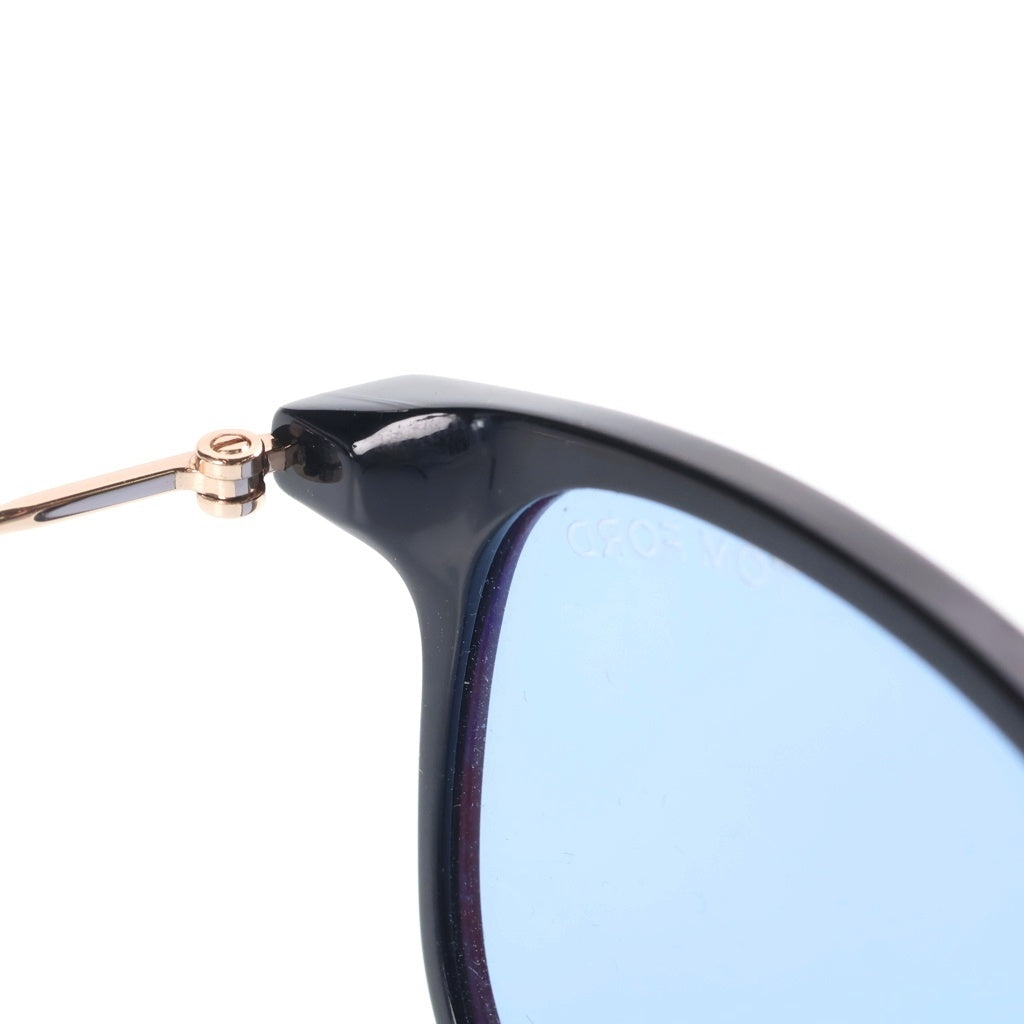 TOM FORD(トムフォード) Beau スクエア コンビネーションフレーム ブルーカラーレンズ サングラス 眼鏡 アイウェア ブラック/ブルー TF672