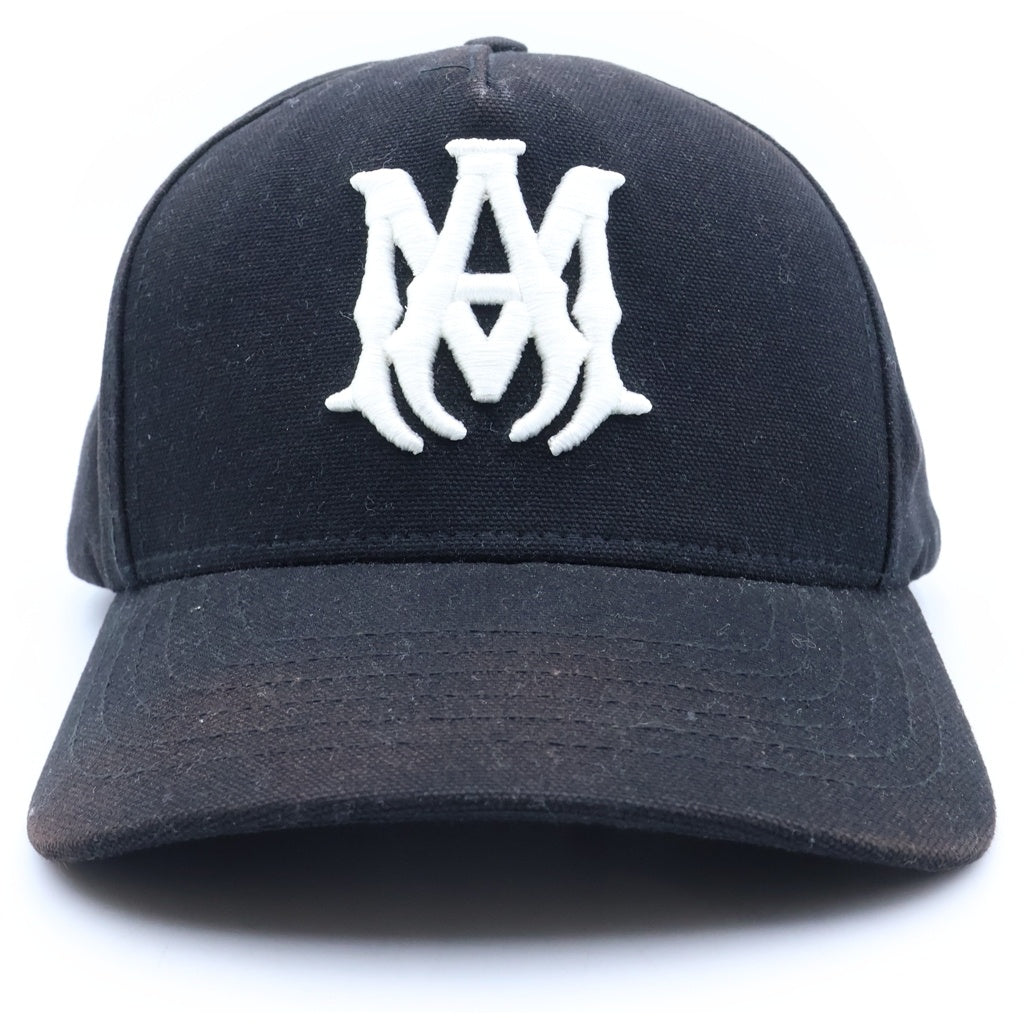 AMIRI(アミリ) FULL CANVAS MA HAT フルキャンバス フロントロゴ刺繍 ベースボールキャップ 帽子 ブラック AMHACP1016