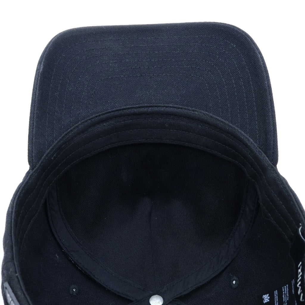 AMIRI(アミリ) FULL CANVAS MA HAT フルキャンバス フロントロゴ刺繍 ベースボールキャップ 帽子 ブラック AMHACP1016