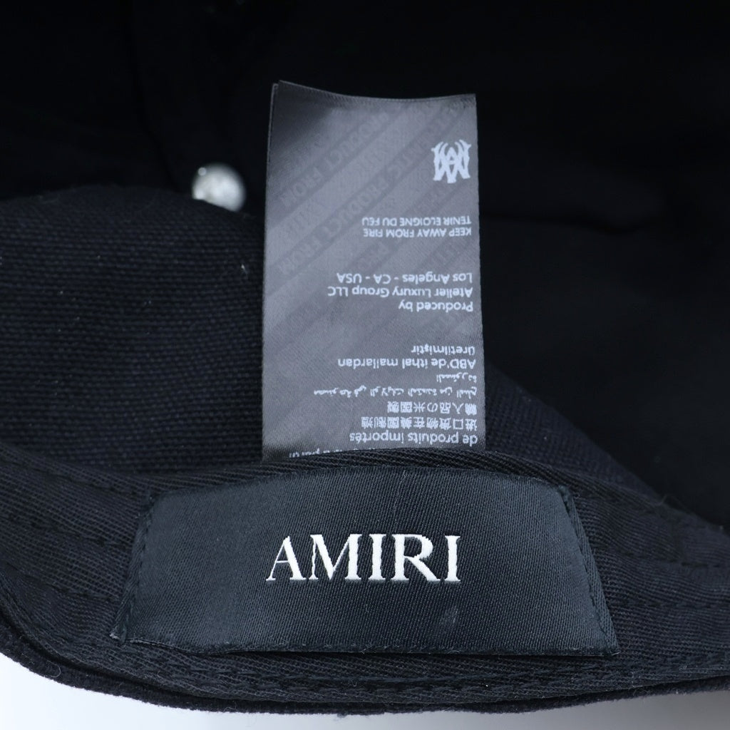 AMIRI(アミリ) FULL CANVAS MA HAT フルキャンバス フロントロゴ刺繍 ベースボールキャップ 帽子 ブラック AMHACP1016