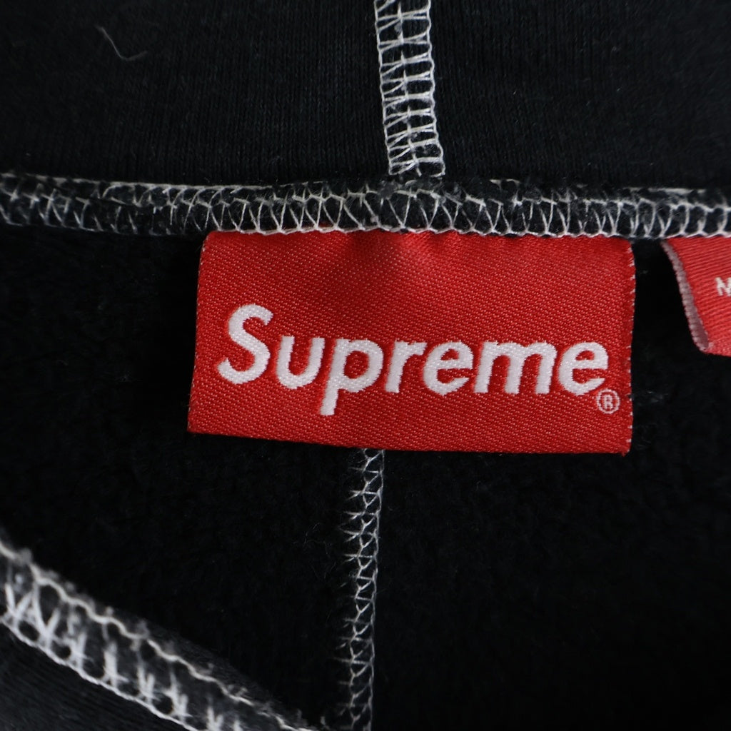 SUPREME(シュプリーム) 22SS Coverstitch Hooded Sweat カバーステッチ プルオーバー長袖スウェット フーディ ブラック
