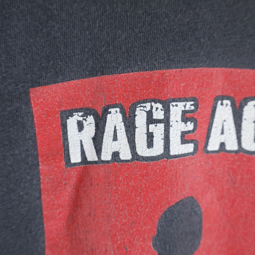 VINTAGE(ヴィンテージ) 90s GIANTタグ Rage Against the Machine ジャイアントタグ レイジアゲインストザマシーン エルサルバドル製 1999コピーライト ダブルステッチ クルーネック半袖Tシャツ