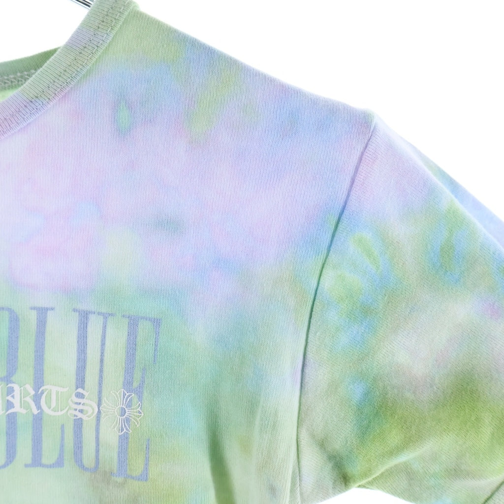 CHROME HEARTS(クロムハーツ) ×DIPPED IN BLUE Tie Dye Logo Print Cropped Tee ×ディップドインブルー タイダイ柄 クロップド丈 クルーネック半袖Tシャツカットソー ブルー レディース