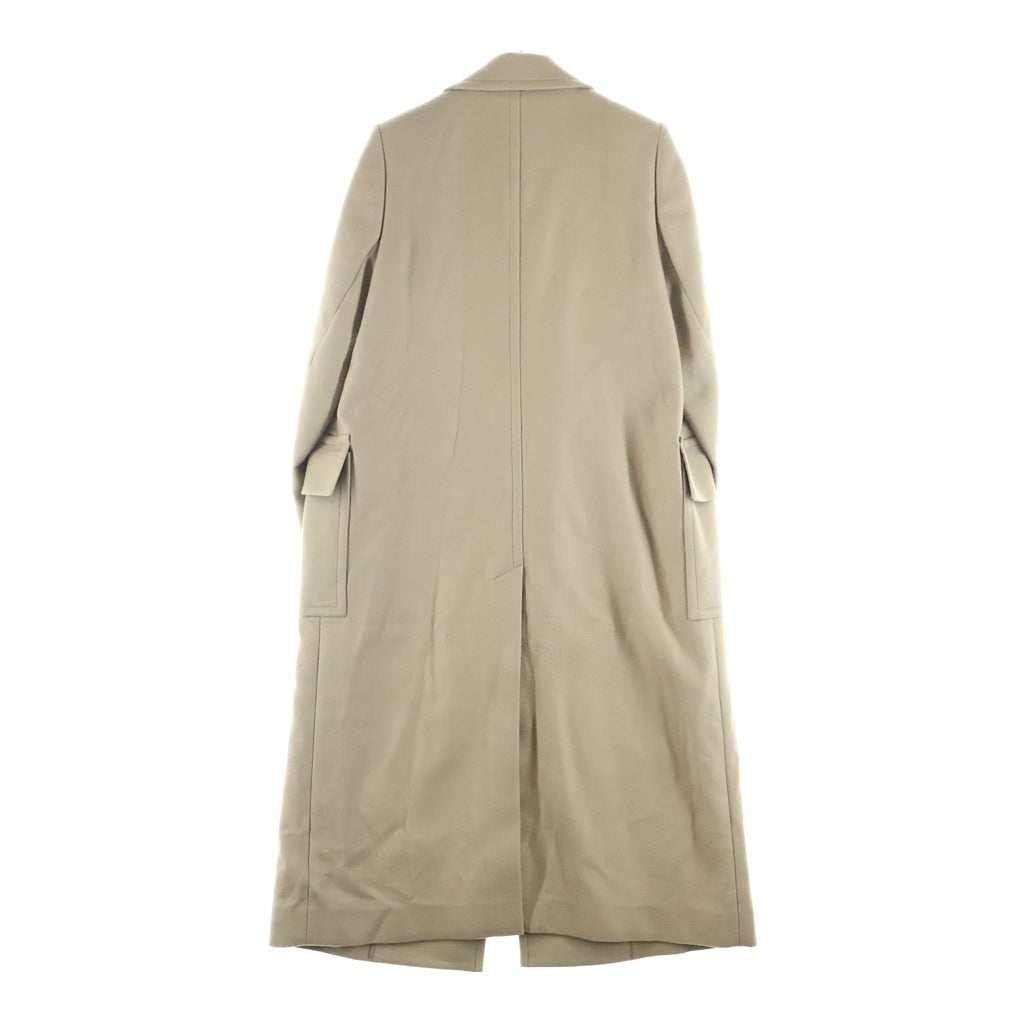 HYKE(ハイク) ダブルブレスト ウールロングチェスターコート カーキ 222‐17365-029