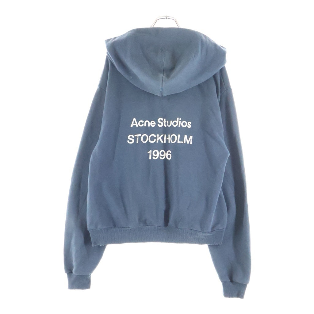 Acne Studios(アクネ ストゥディオズ) 24SS Logo hooded sweater バックロゴ プルオーバー長袖スウェットパーカー フーディ ブラック FN-UX-SWEA000020