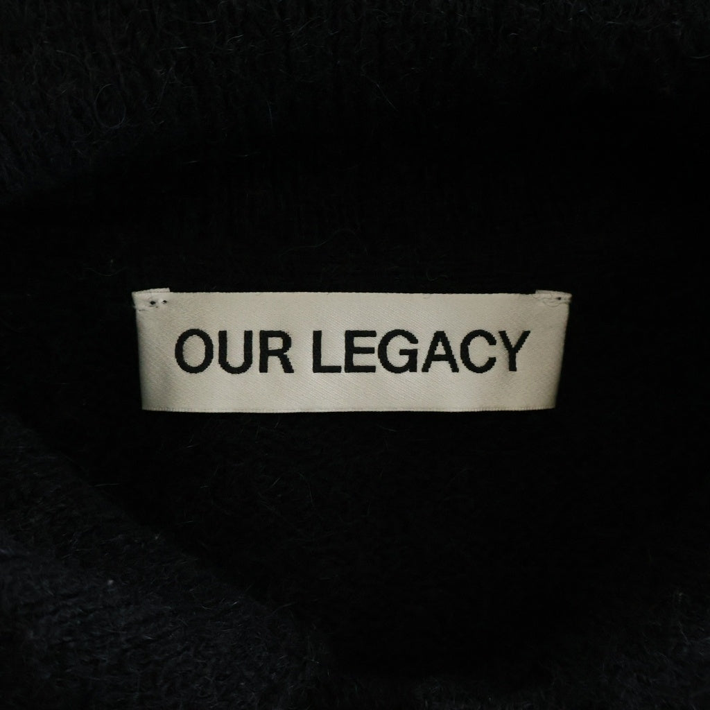 OUR LEGACY(アワーレガシー) EVENING POLO Black Fuzzy イブニング ファジー ポロ ウールニットカーディガン ブラック M4213ECFSE