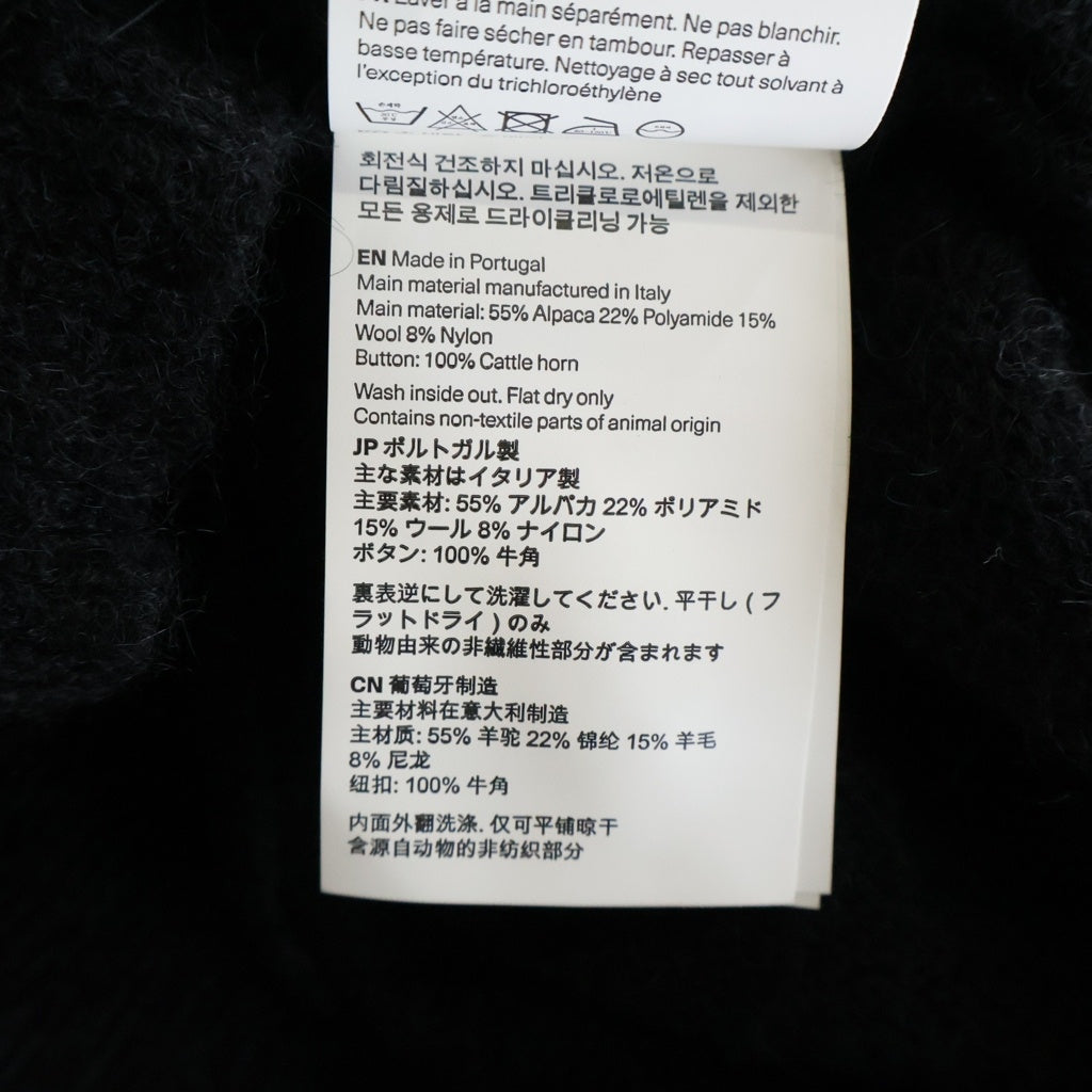 OUR LEGACY(アワーレガシー) EVENING POLO Black Fuzzy イブニング ファジー ポロ ウールニットカーディガン ブラック M4213ECFSE