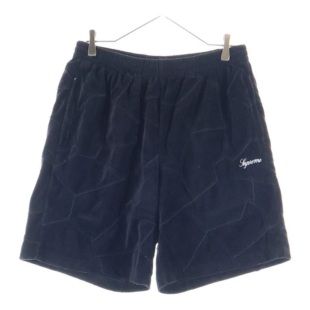 SUPREME(シュプリーム) 25SS Patchwork Velour Short パッチワーク ベロア ショーツ ハーフパンツ ブラック