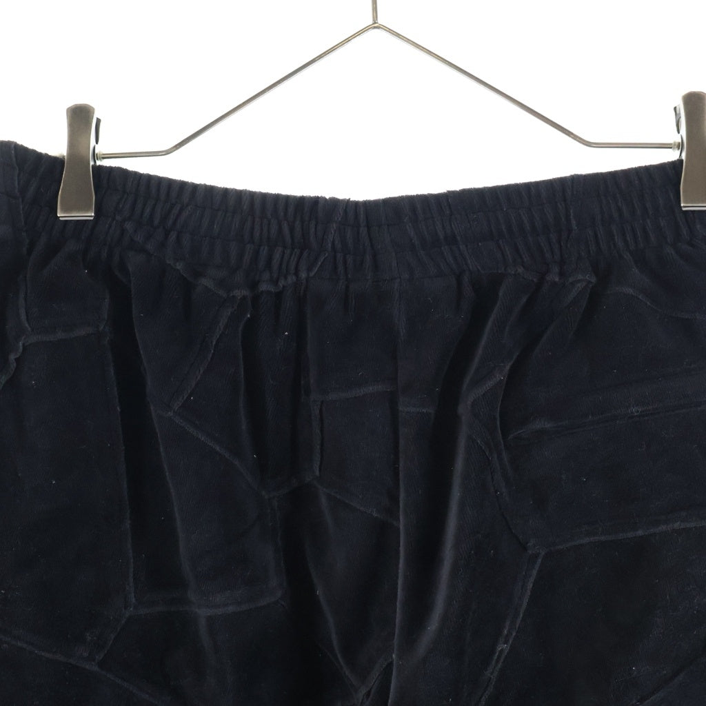 SUPREME(シュプリーム) 25SS Patchwork Velour Short パッチワーク ベロア ショーツ ハーフパンツ ブラック
