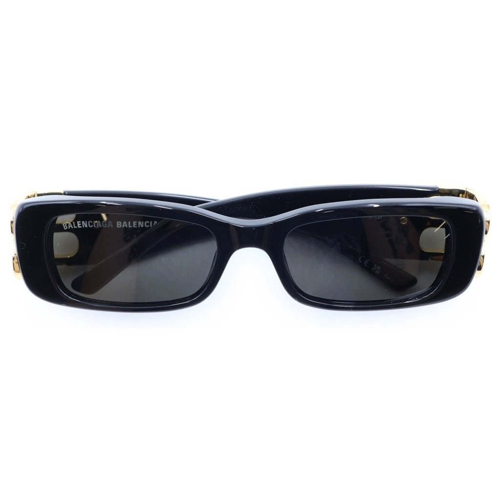 BALENCIAGA(バレンシアガ) Dynasty Rectangle ダイナスティ レクタングル BBロゴ サングラス アイウェア ブラック/ゴールド BB0096S レディース