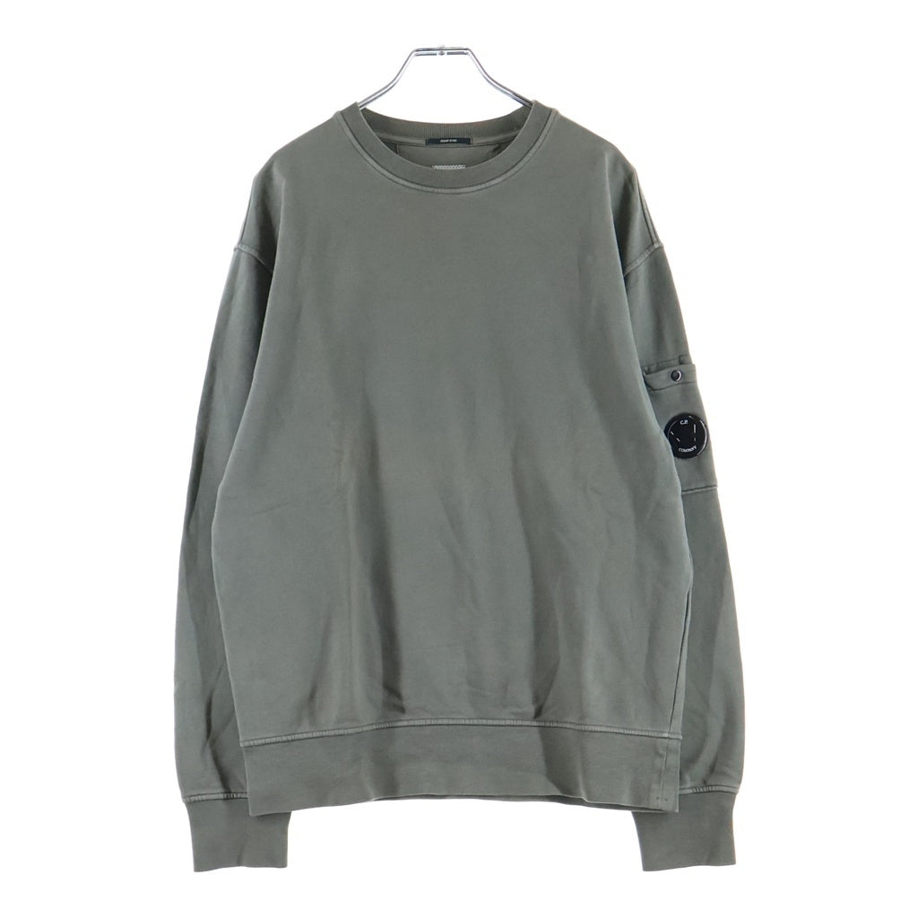 C.P. Company(シーピーカンパニー) Dyed Sweatshirt Capers クルーネック長袖スウェットトレーナー カーキ 19CMSS718A 006372R