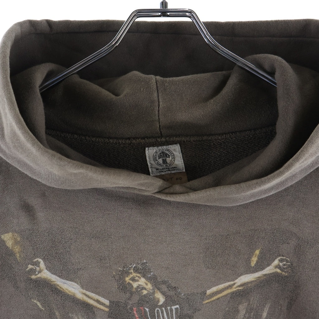 SAINT MICHAEL(セントマイケル) 22SS ×VLONE HOODIE SM ヴィーロン プリント スウェット プルオーバーパーカー チャコール SM-S22-0000-070