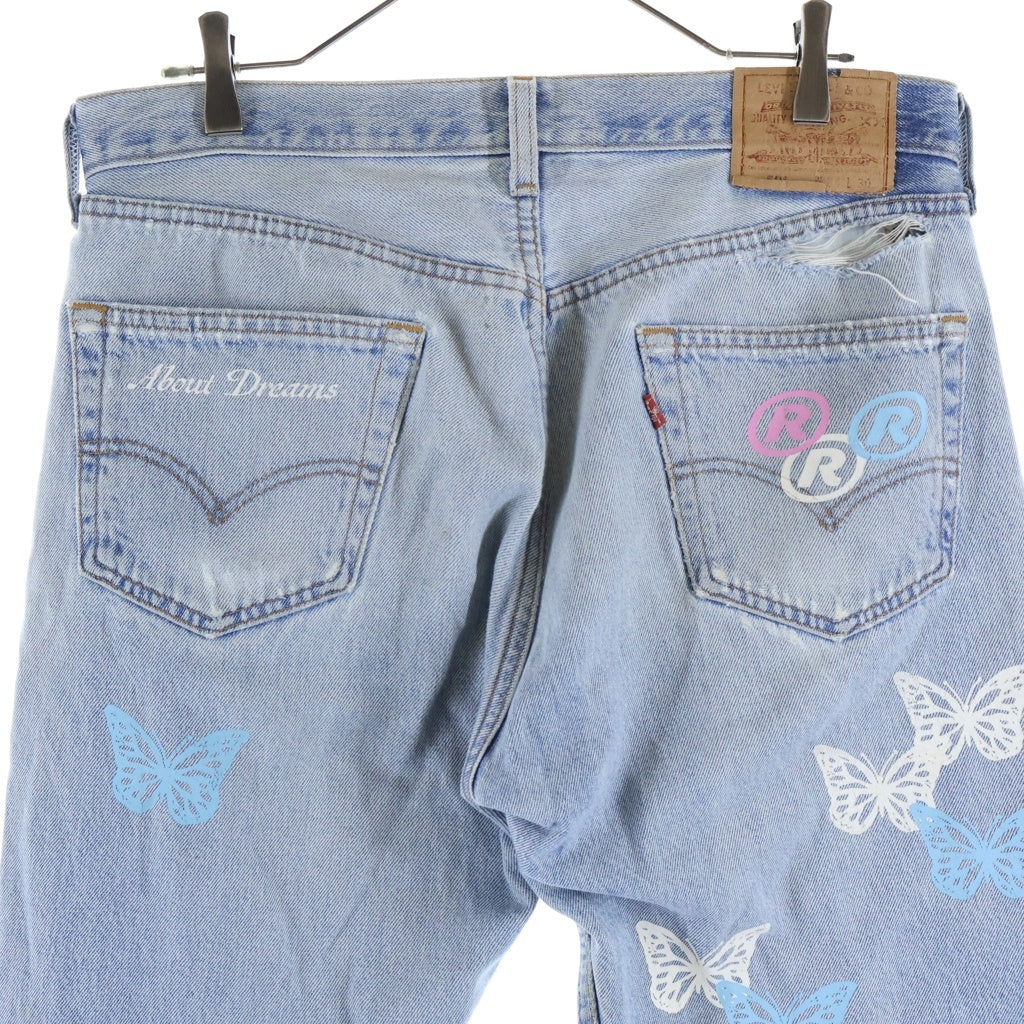 About Dreams(アバウトドリームズ) Butterfly Denim バタフライプリント ボタンフライ リメイク デニムパンツ インディゴ