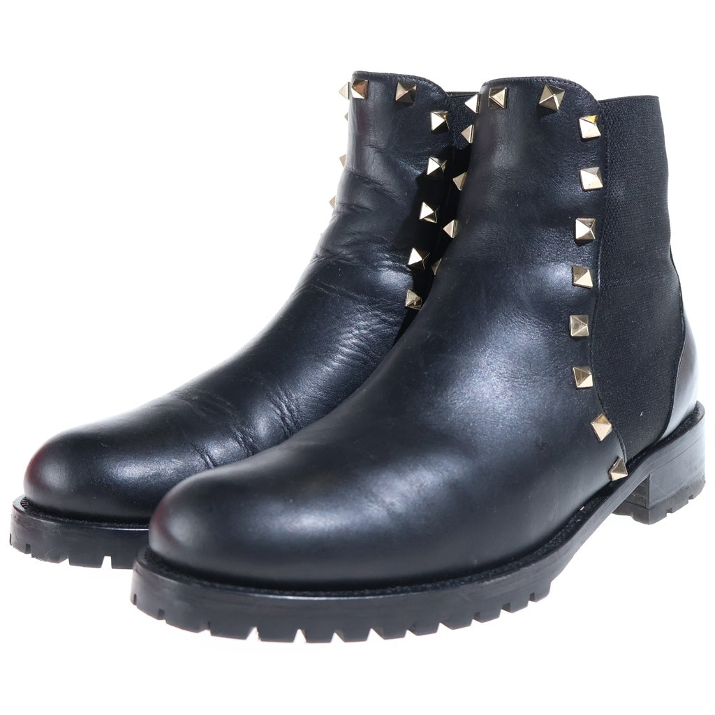 VALENTINO(ヴァレンティノ) Rockstud Accents Leather Boots ロック スタッズ サイドゴア レザーブーツ ブラック
