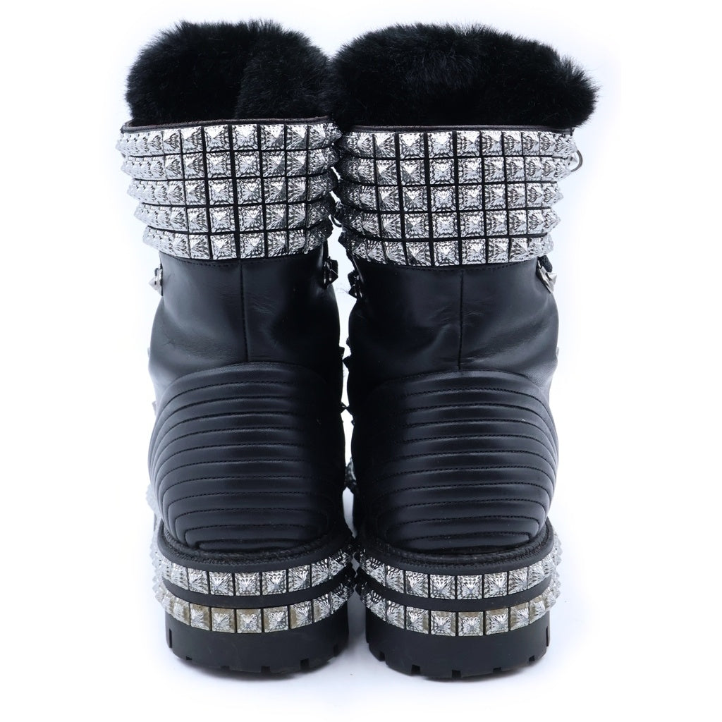 CHRISTIAN LOUBOUTIN(クリスチャンルブタン) 20SS Faux Fur Leather Combat Boots レザー コンバットブーツ ブラック