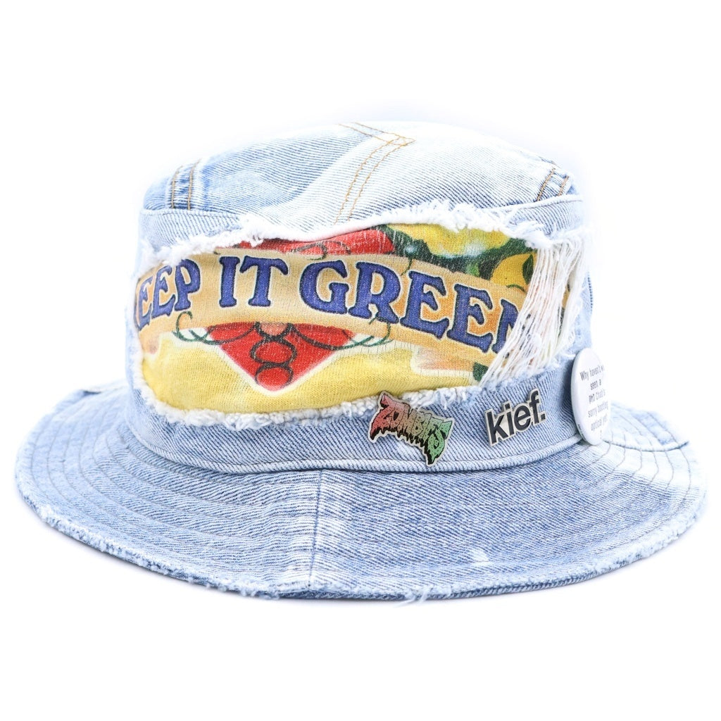 NO BRAND(ノーブランド) Flatbush Zomnies 【フラットブッシュゾンビ】 ×Kief DENIM HAT キエフ デニムバケット 帽子 インディゴ