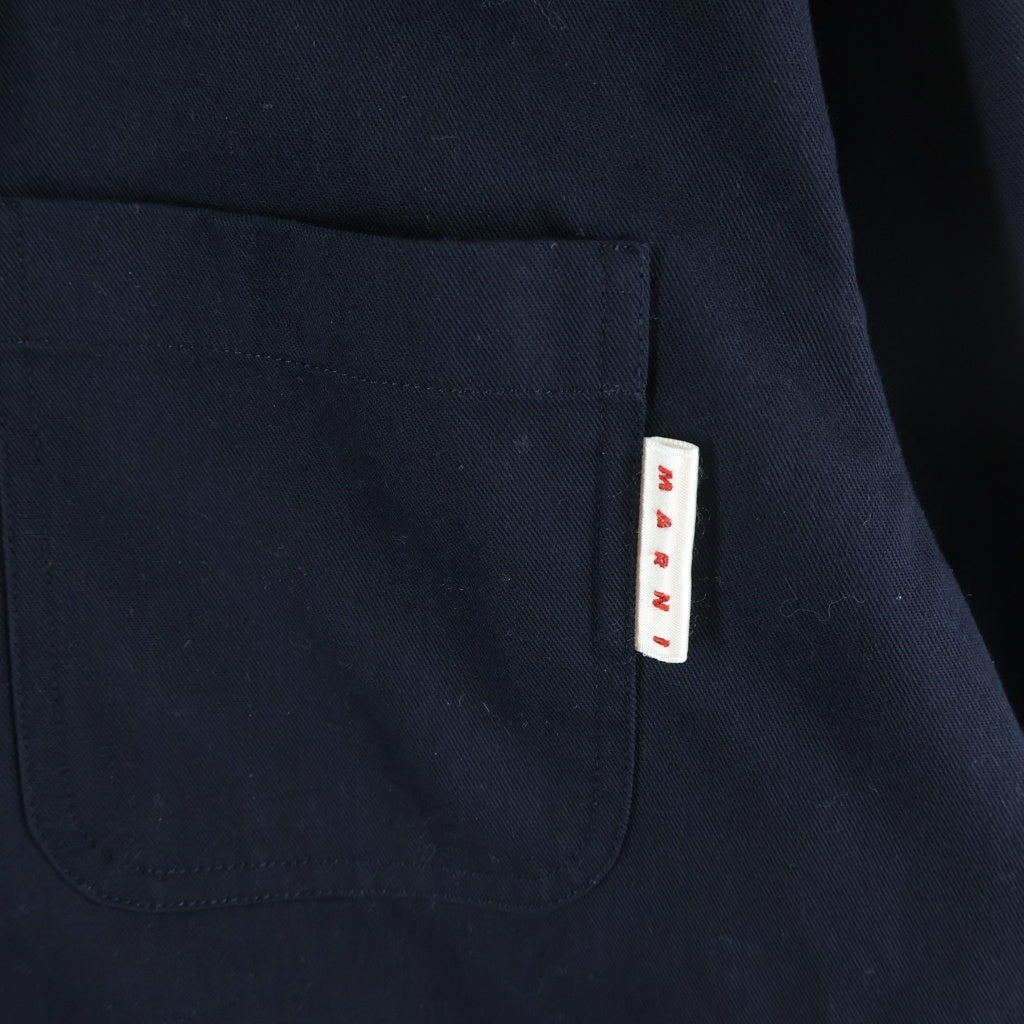 MARNI(マルニ) 21SS キルティングフーデッド 長袖コットンシャツ ネイビー UA53TR460W