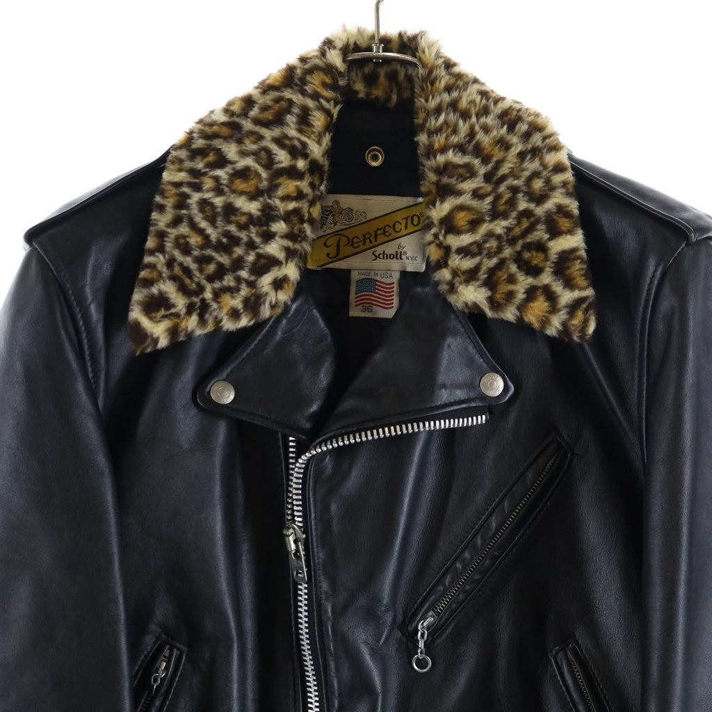 SCHOTT(ショット) 90s VINTAGE Double Riders Jacket ヴィンテージ ファー付き 618 ダブルライダースレザージャケット ブラック