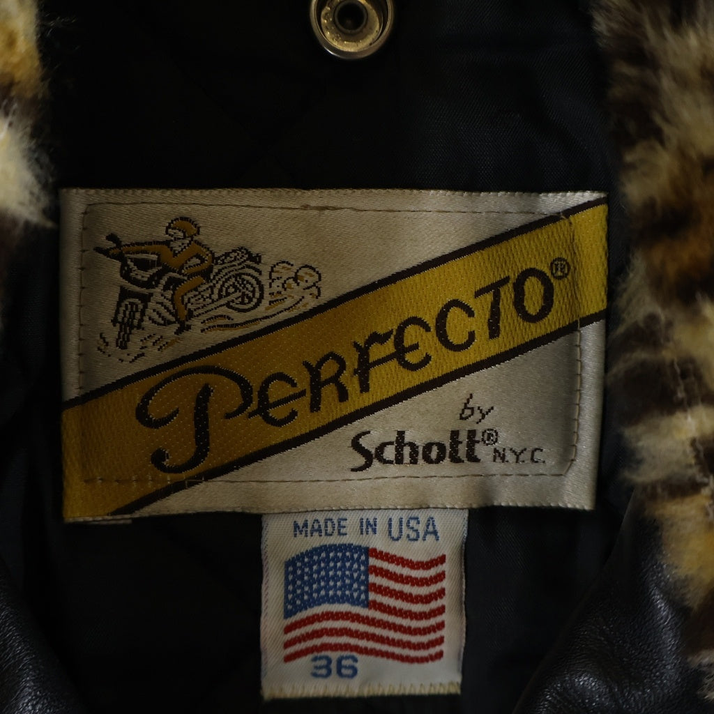 SCHOTT(ショット) 90s VINTAGE Double Riders Jacket ヴィンテージ ファー付き 618 ダブルライダースレザージャケット ブラック