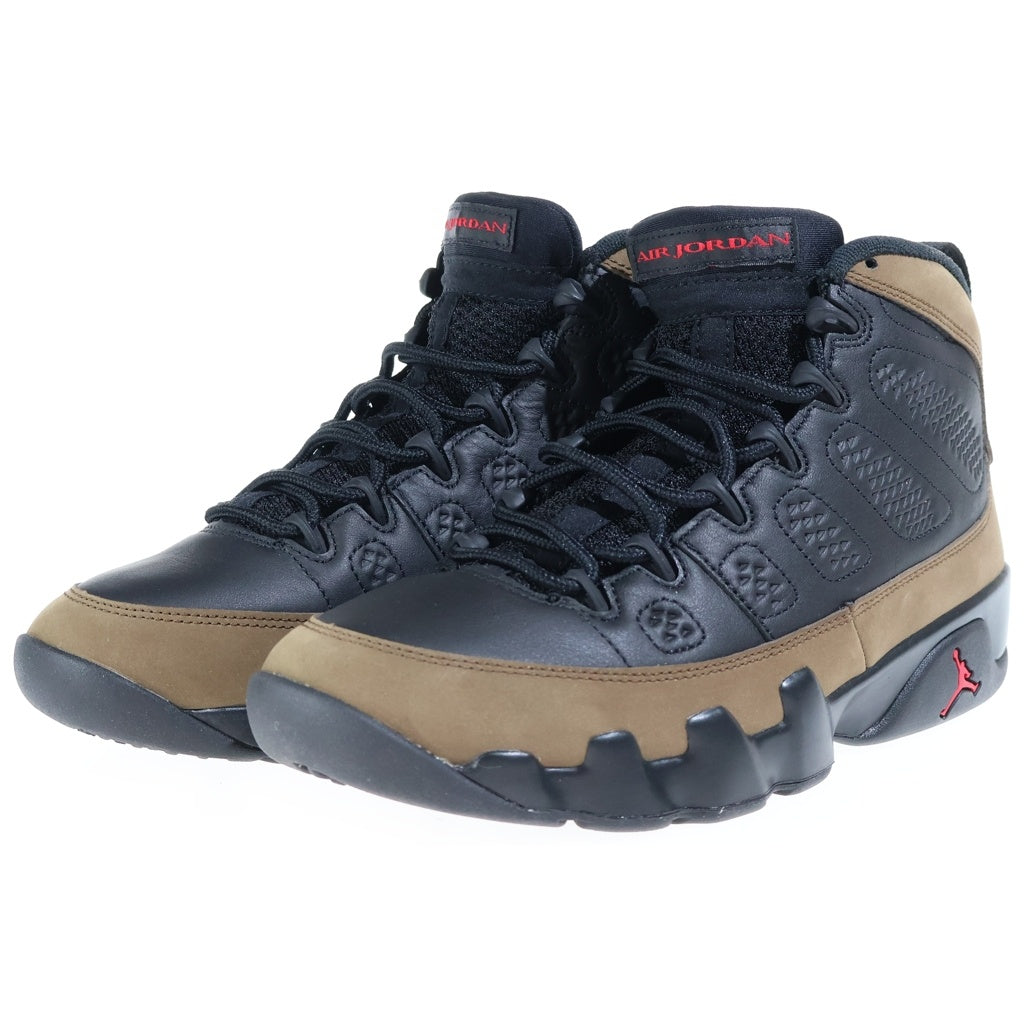 NIKE(ナイキ) AIR JORDAN 9 Olive エアジョーダン9 オリーヴ レザーハイカットスニーカー ブラック US8/26cm HV4794-030