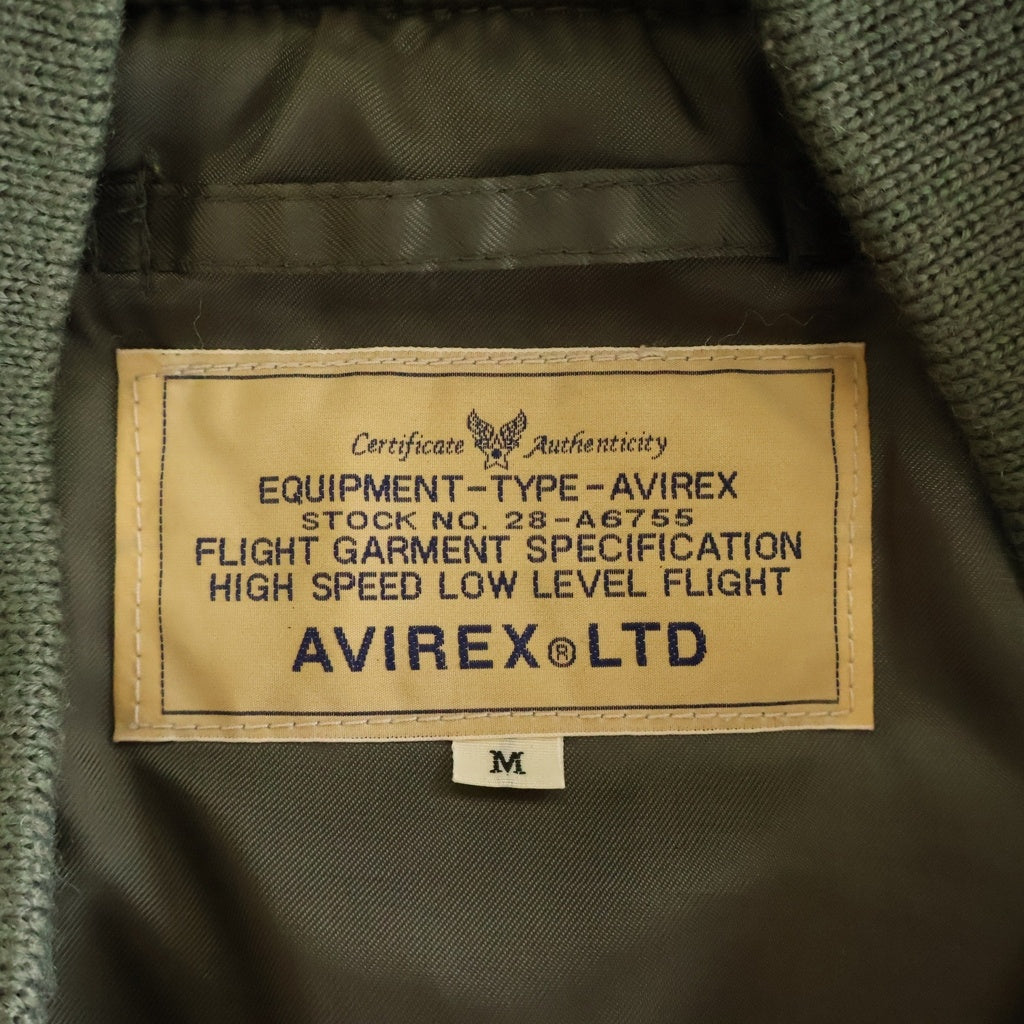 AVIREX(アヴィレックス) バックロゴ刺繍 エンブロイダリー MA-1 ブルゾンジャケット ボンバージャケット カーキ 6142129