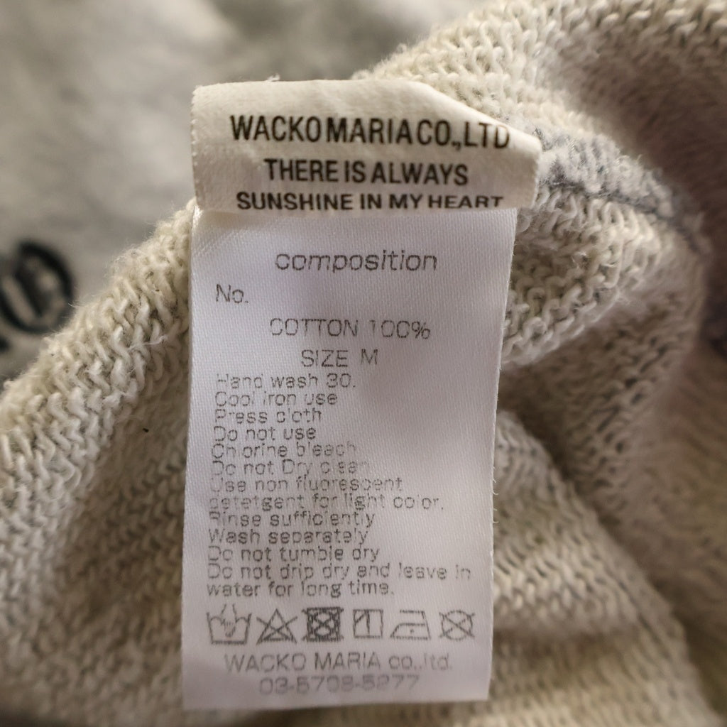 WACKO MARIA(ワコマリア) HEAVY WEIGHT PULLOVER HOODED SWEAT SHIRT ヘビーウェイト 両面ロゴ刺繍 プルオーバー長袖スウェットパーカー フーディ グレー