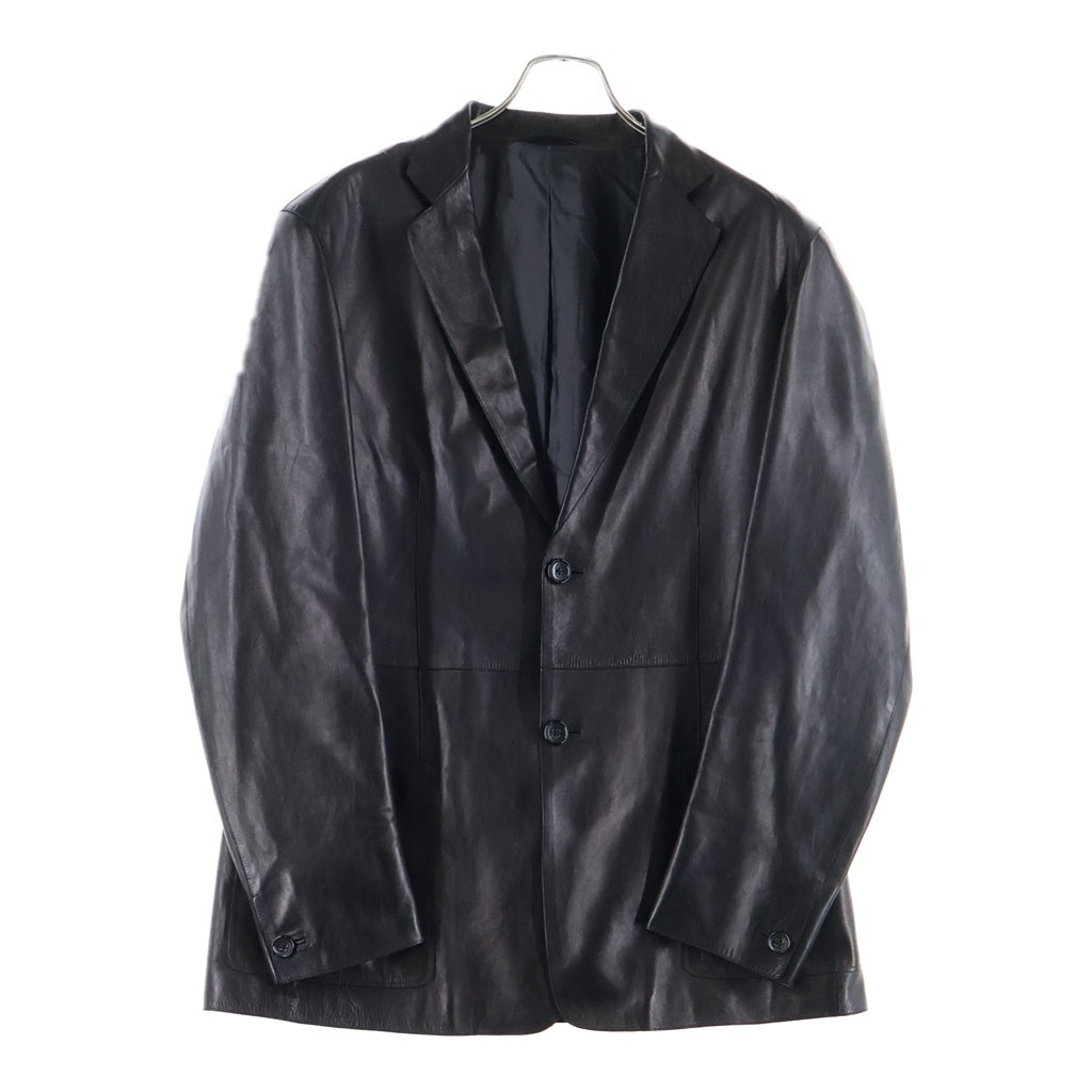 JIL SANDER(ジルサンダー) METALLIC LEATHER JACKET メタリック レザーテーラードジャケット ブラック