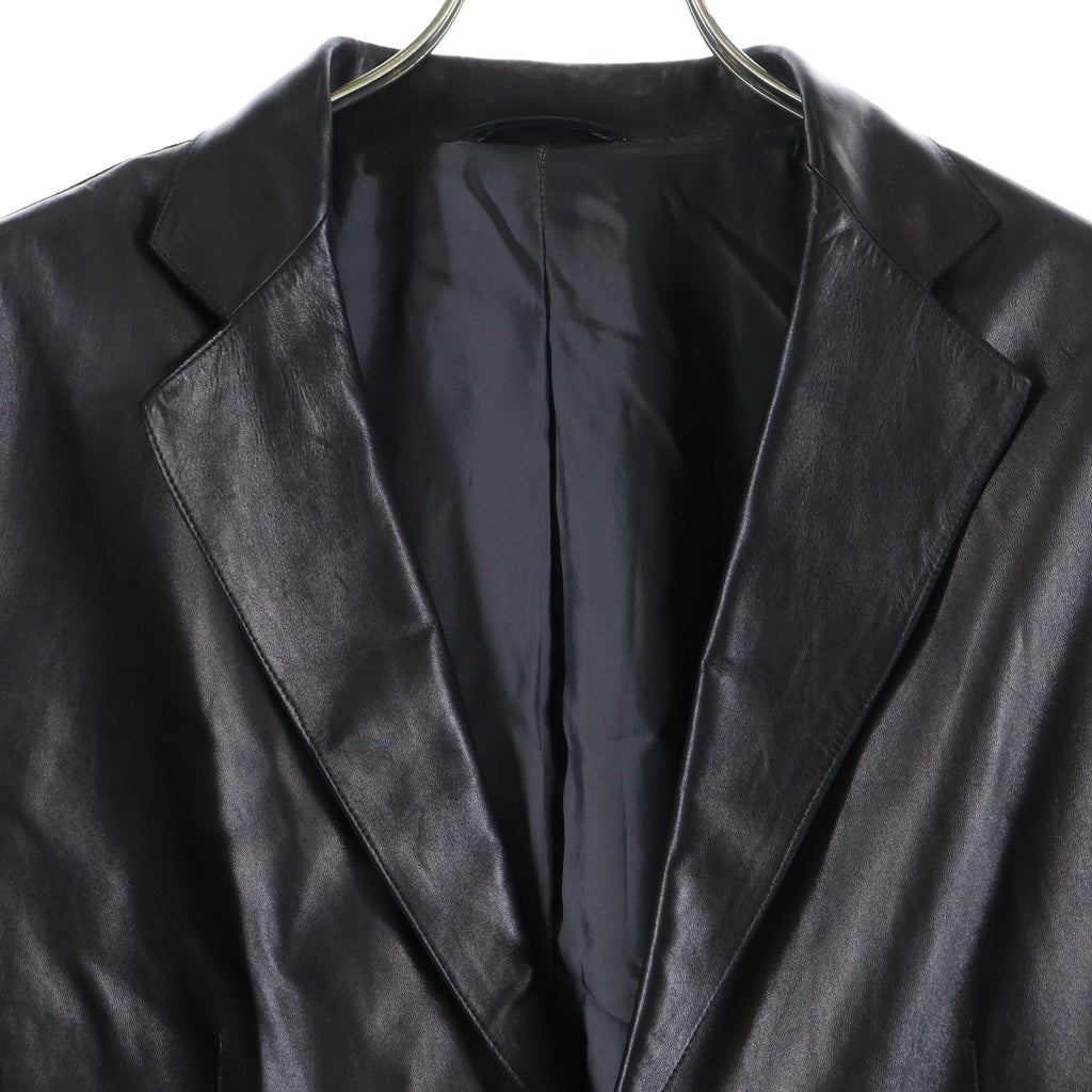 JIL SANDER(ジルサンダー) METALLIC LEATHER JACKET メタリック レザーテーラードジャケット ブラック