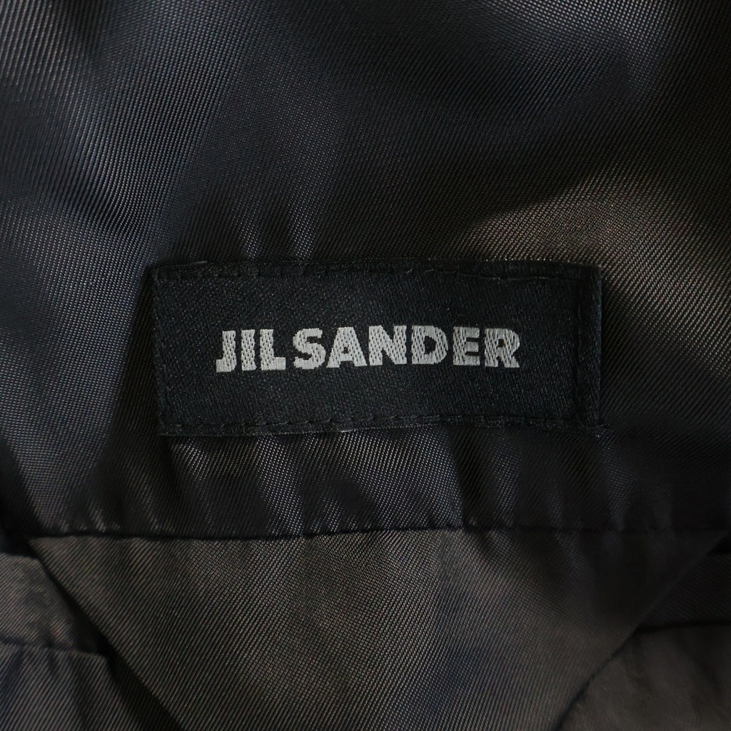 JIL SANDER(ジルサンダー) METALLIC LEATHER JACKET メタリック レザーテーラードジャケット ブラック