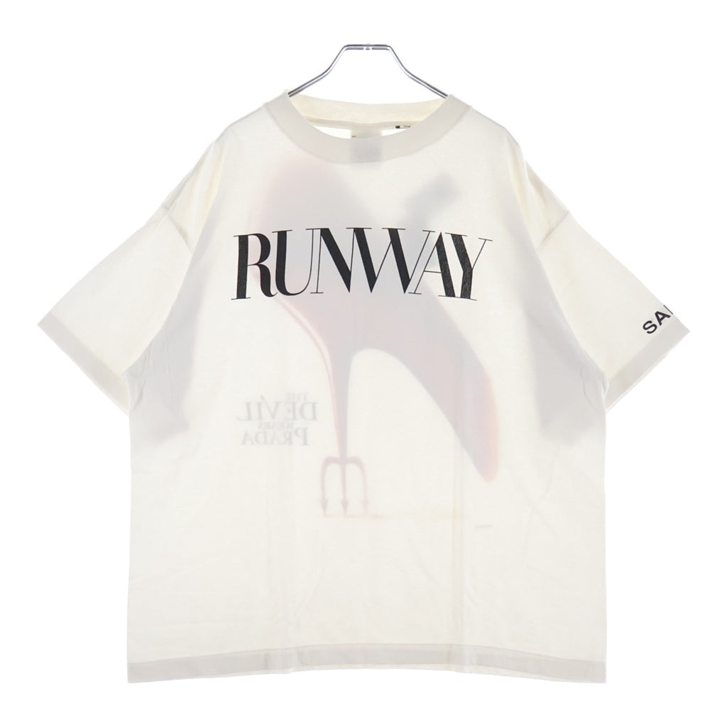 SAINT MICHAEL(セントマイケル) 26AW ×THE DEVIL WEARS PLADA SS T-SHIRT プラダを着た悪魔 クルーネック半袖Tシャツカットソー ホワイト SM-MK1-0000-K01