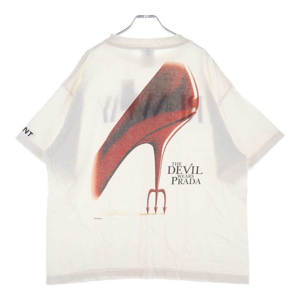 SAINT MICHAEL(セントマイケル) 26AW ×THE DEVIL WEARS PLADA SS T-SHIRT プラダを着た悪魔 クルーネック半袖Tシャツカットソー ホワイト SM-MK1-0000-K01